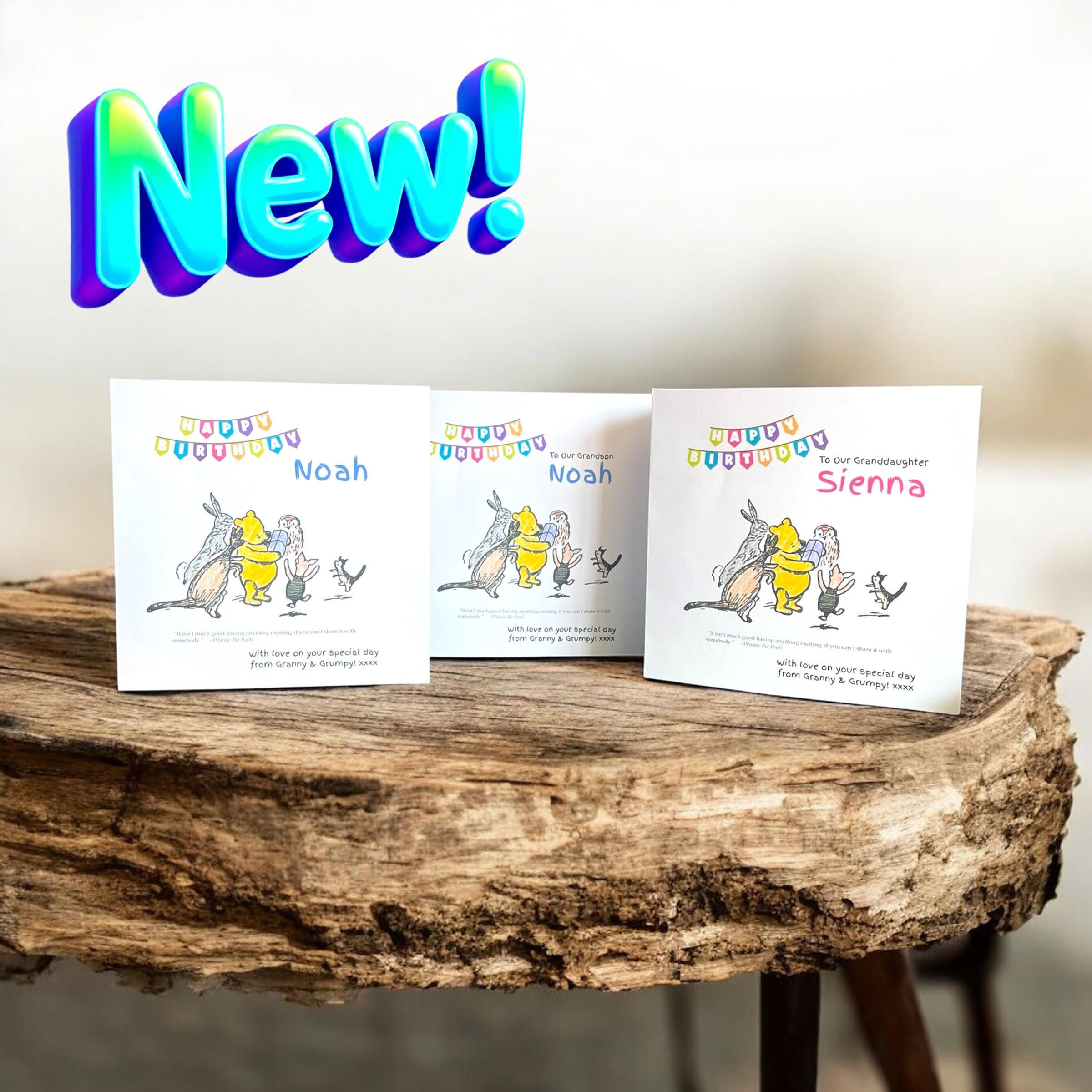 Personalized Winnie the Pooh & Friends Birthday Card: Classic Pooh Design