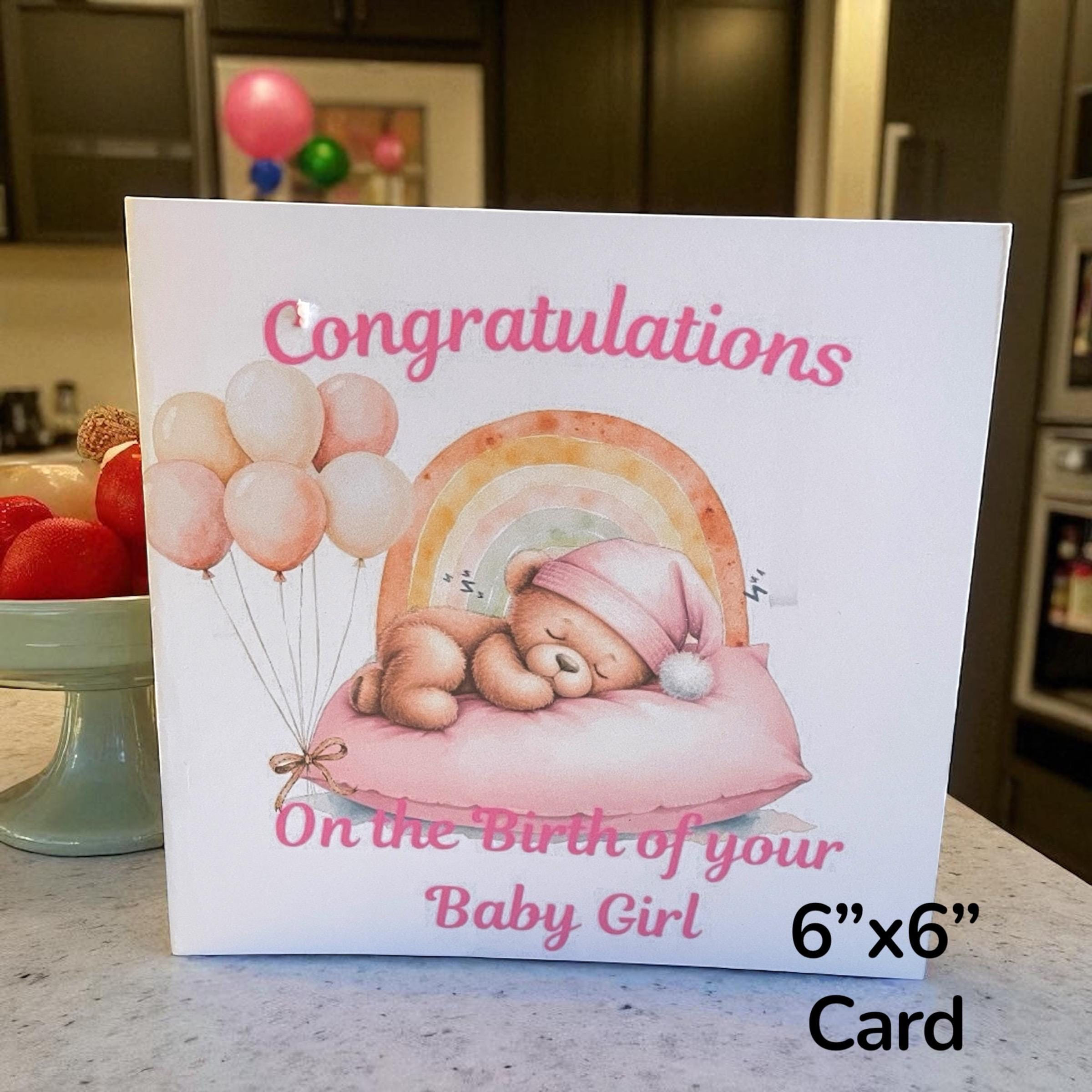 Boho Bear New Baby Card: Handmade Congratulations Card