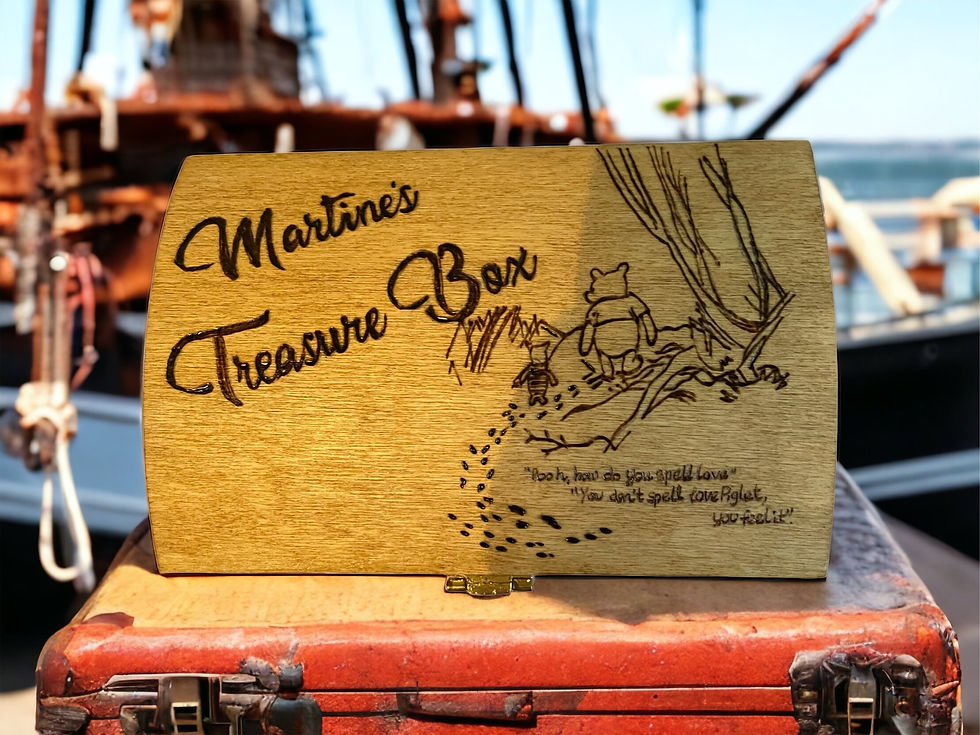 Medium Custom Designed Personalised Hand Burned Winnie the Pooh Inspired - image 1