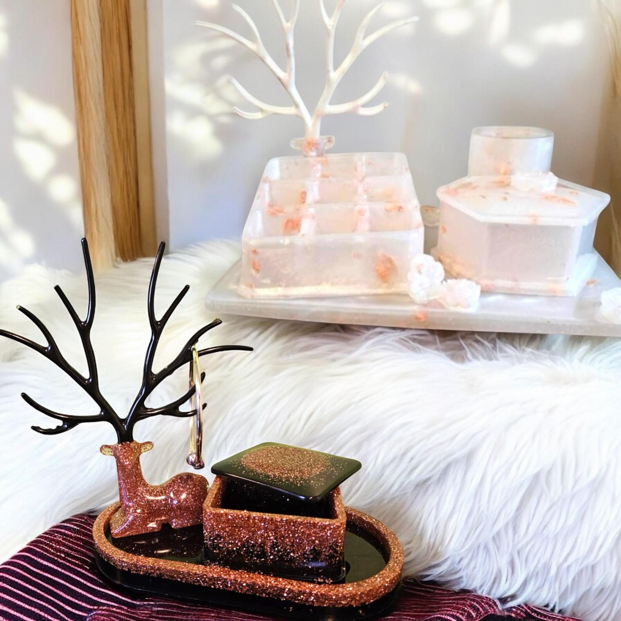 Hand made Deer Trinket/Make up set/dressing table set/jewellery stand - image 1