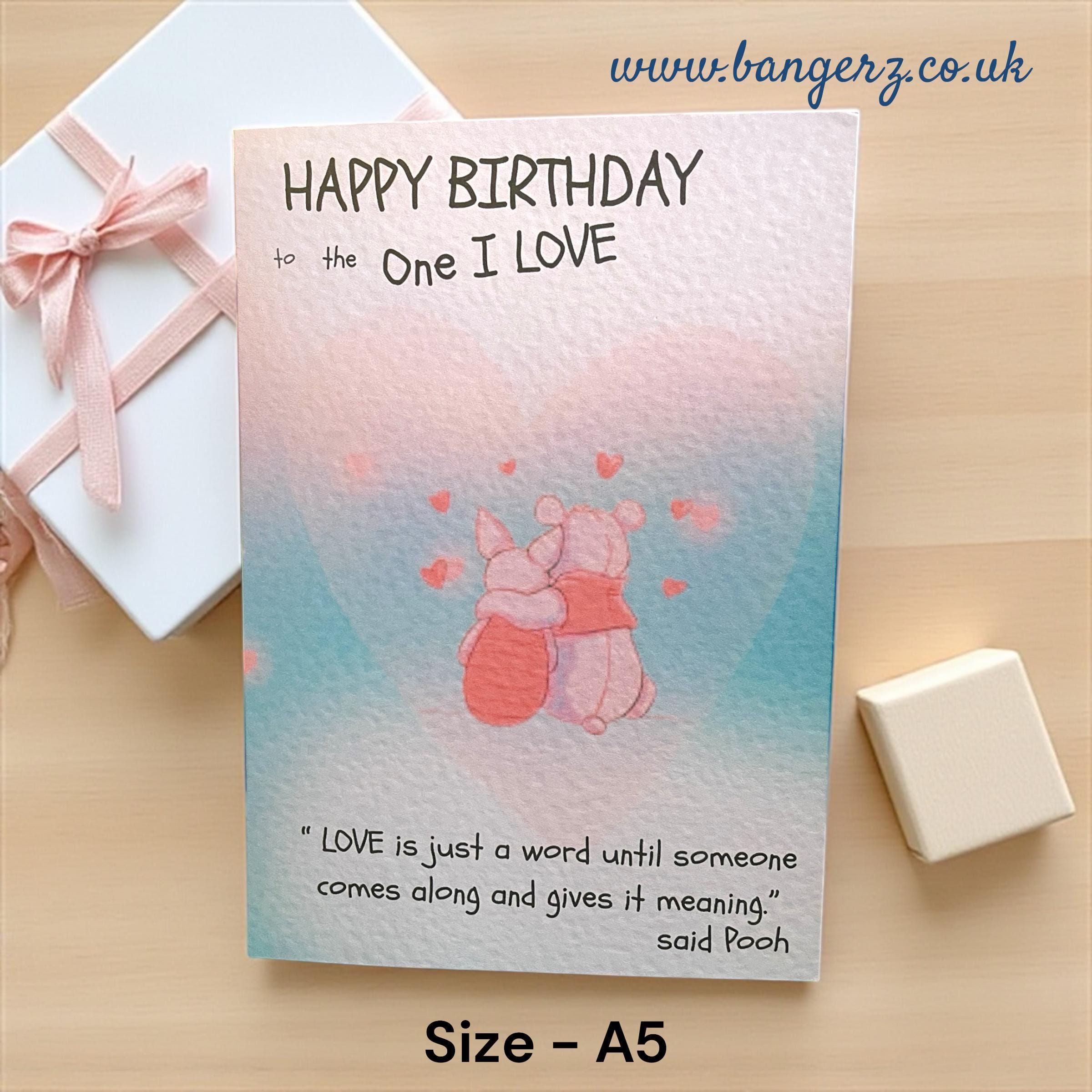 Personalized Winnie the Pooh Birthday Card: Handmade A5 Card