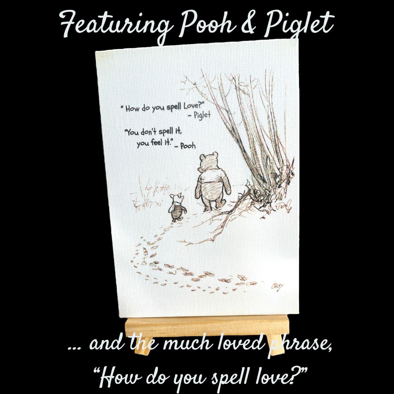Winnie the Pooh Canvas Print: E.H. Shepard Illustration, Desk Art (12x16cm);insp