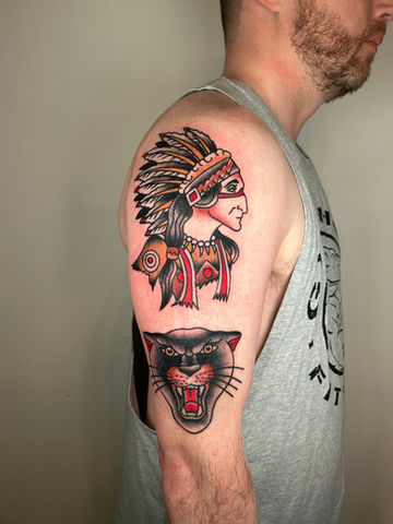 Bold and clean traditional tattoo by Victor Tucci at Princelet Tattoo London – traditional tattoo art