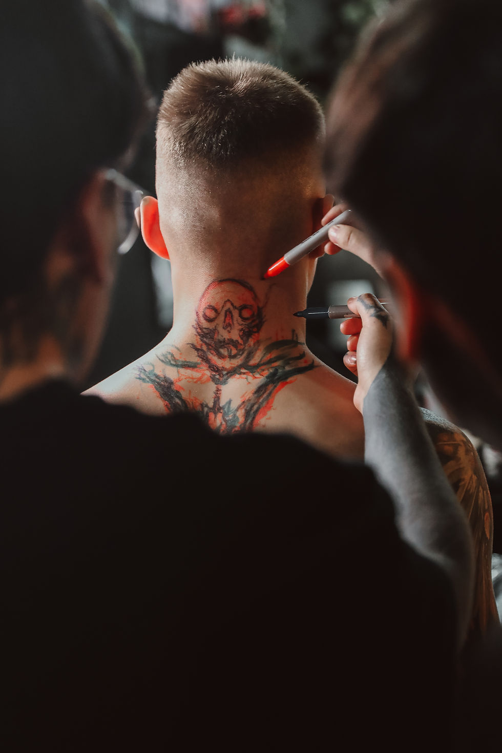 Guest tattoo artist working during a daily chair rental session at Princelet Tattoo