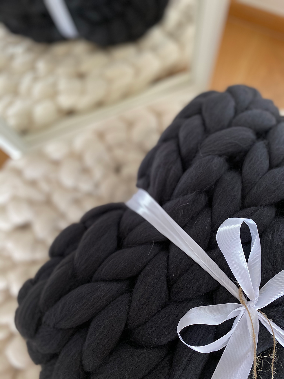 Miniatura: Tmavě šedá merino deka