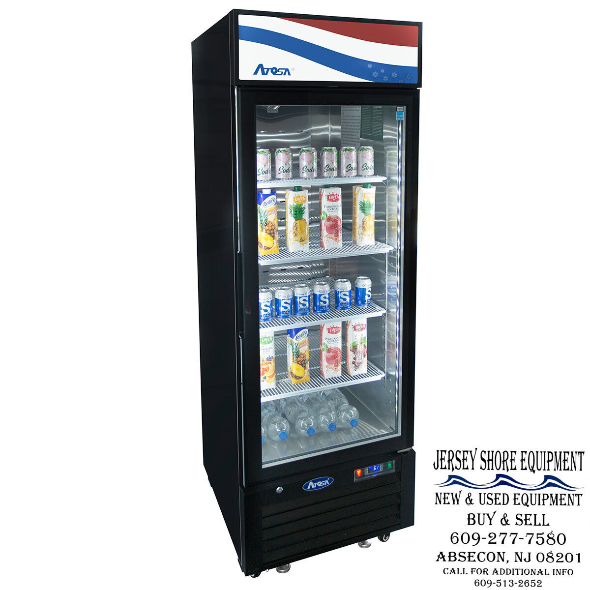 ATOSA MCF8720GR ONE GLASS DOOR FREEZER BLACK 27 X 31 1/2 X 81 1/5