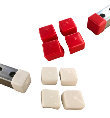 Red and white strut end caps for 7/8 inch and 1-5/8 inch channel