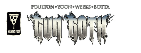 Gun Goth comic logo for Mark Poulton’s dark action comic series blending gothic style, weapons, and supernatural edge.