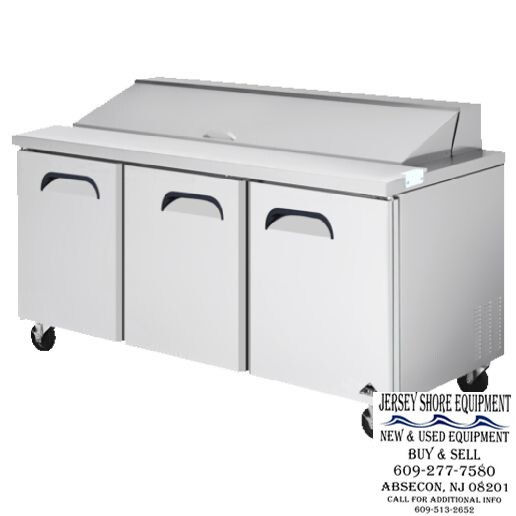 Akita AST-72-30 72" 3 Door Mega Sandwich / Salad Prep Station
