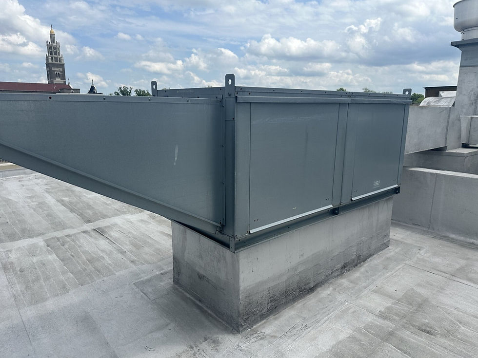 Thumbnail: CAPTIVE AIR 18' 3" COMMER COOKING HOOD W/ ANSUL, CONTROL PANELS, EXHAUST FANS