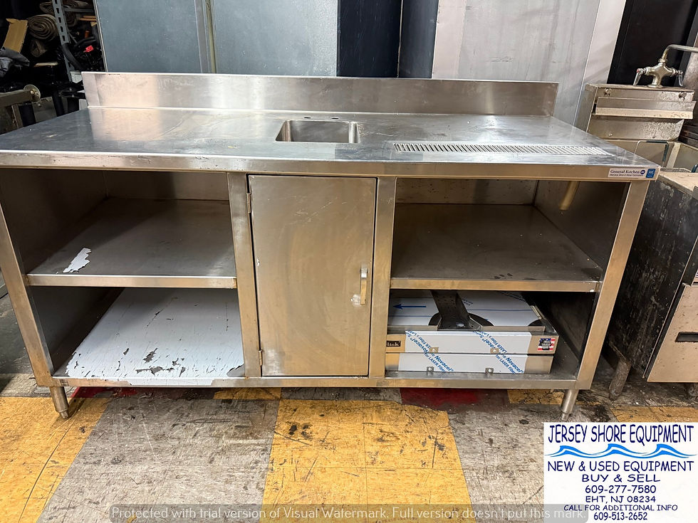 COMMERCAIL HEAVY DUTY SS WAITRESS STATION OR COFFEE STATION W/ SINK & DRAIN