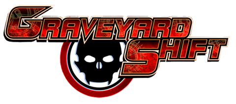 Graveyard Shift comic logo for Mark Poulton’s supernatural horror superhero series featuring monsters, action, and dark team-based adventure.