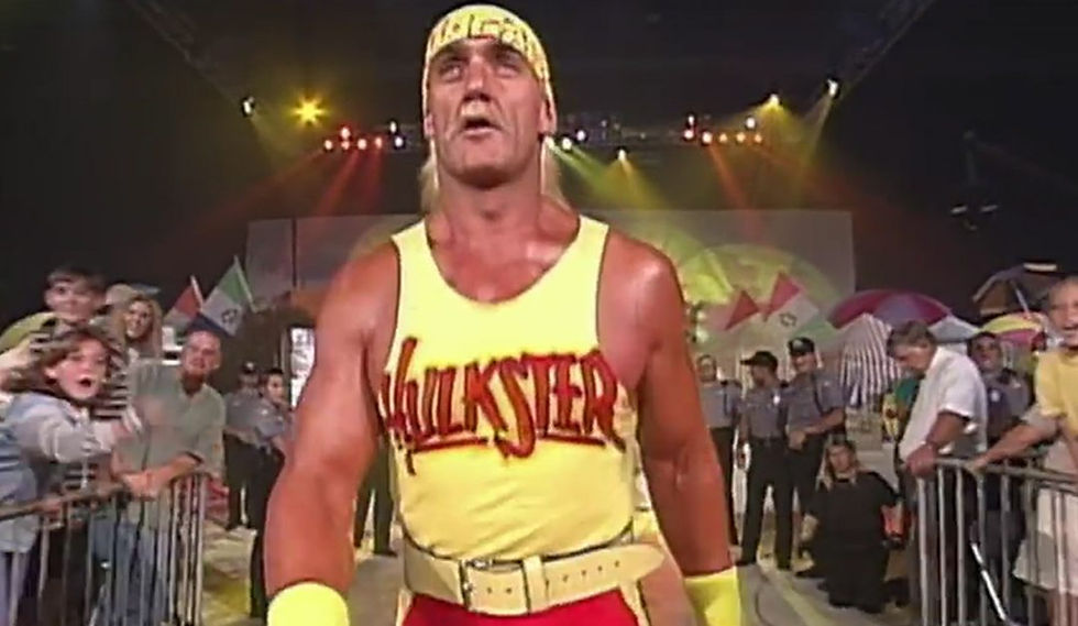 Hulk Hogan Walks To The Ring at WCW Bash At The Beach on June 7, 1996 to form The NWO