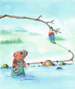 Fisher Mouse - Watercolor by Amy Kregoski.
