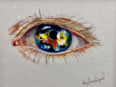 Kaleidoscope Eye - Watercolor by Amy Kregoski.