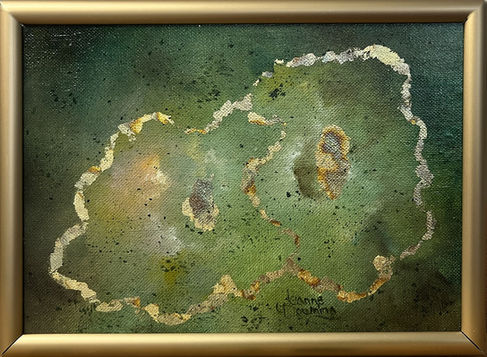 Astral Geodes Panel 3-Framed-Oil by Jeanne Downing.