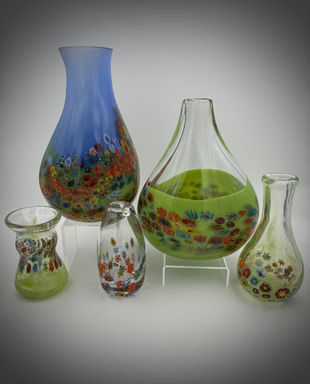 Murrini Vases  - Glasswork by Linda Dzaigalski-Long.