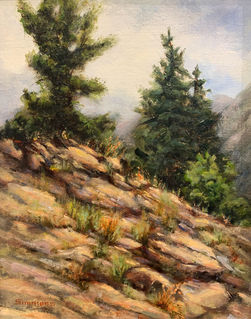 Outlook Above Horsetooth Park - Oil by Tamara Simmons.