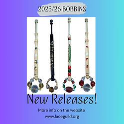 Picture of four new Lace Guild bobbins