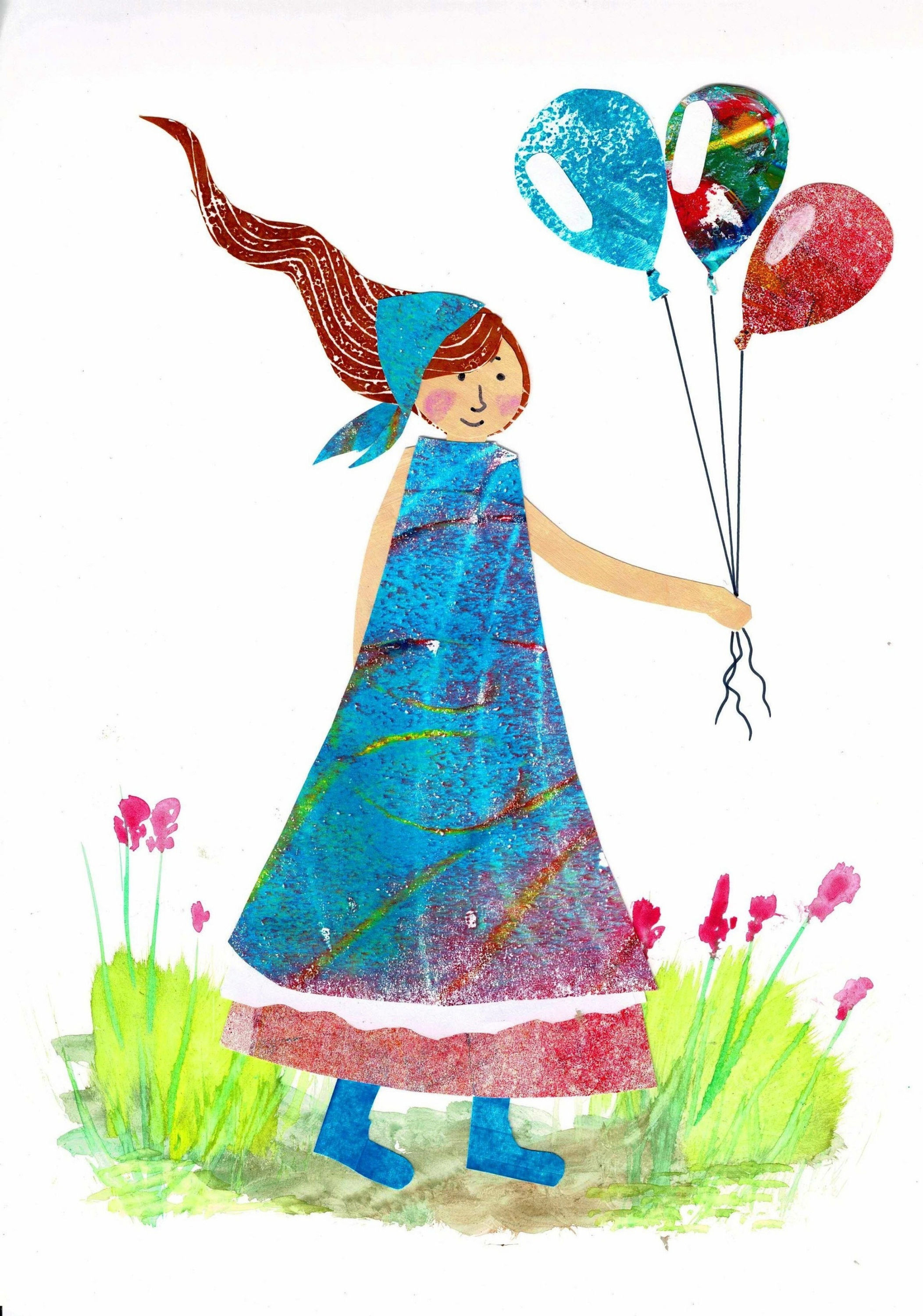 Violet with balloons