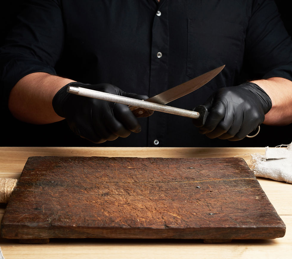 A home chef chopping vegetables 