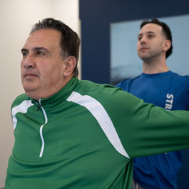 Professional photoshoot stretching at StretchZone