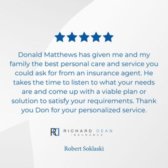 Richard Dean Insurance Client Review