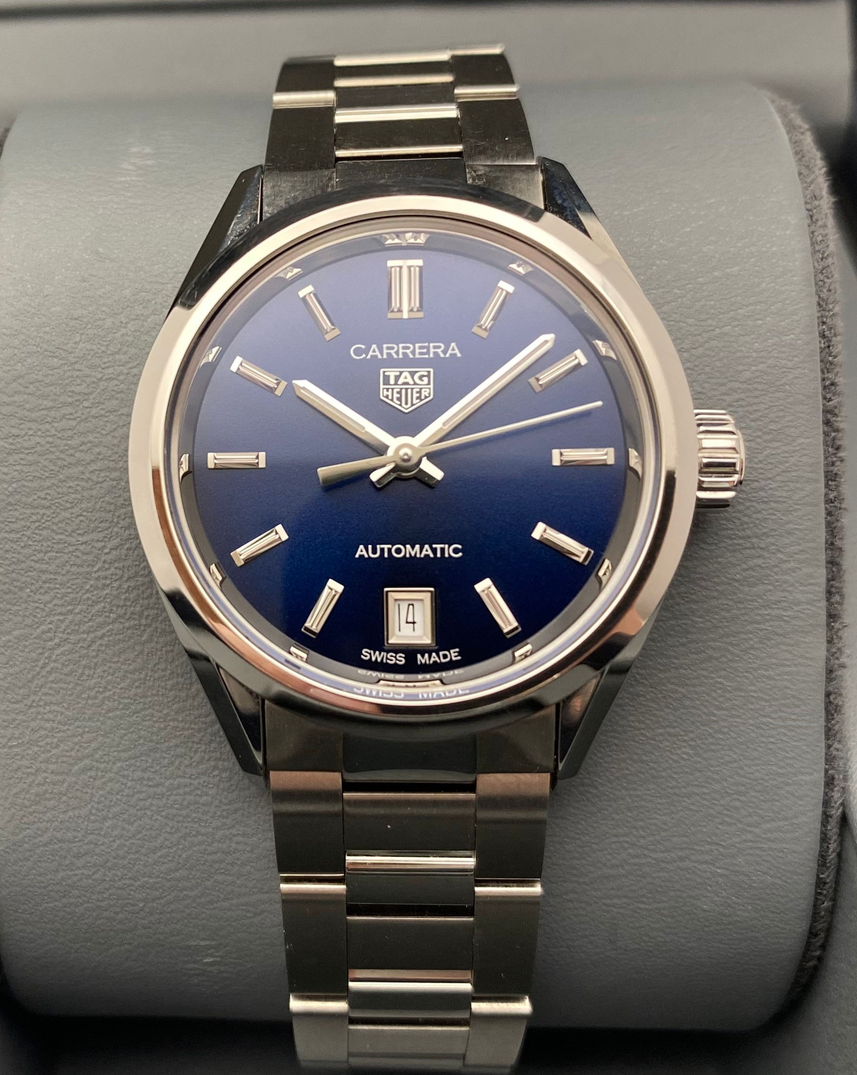 Tag Heuer Carrera Calibre 9 Ladies Watch Blue 29mm WBN2411