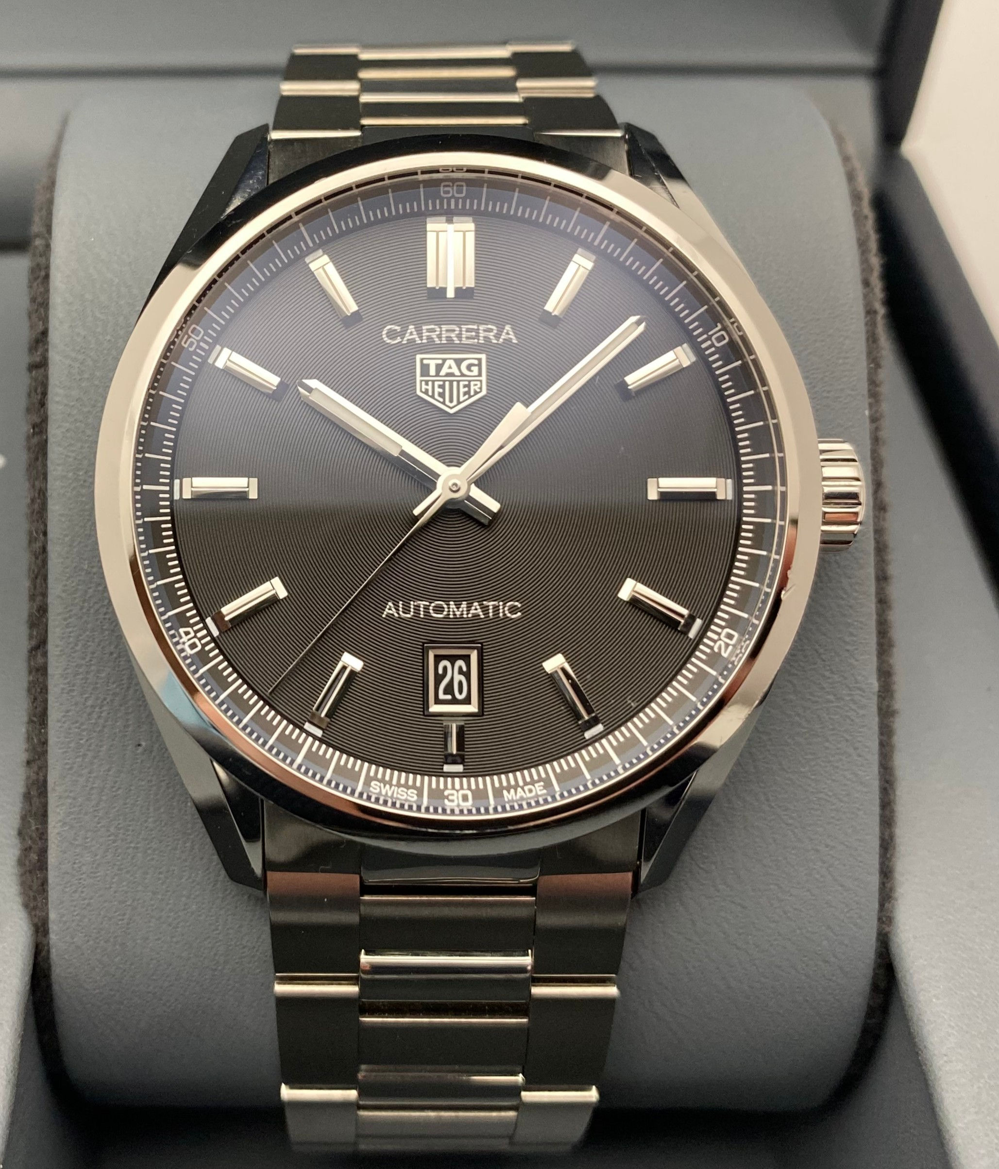 Tag Heuer Carrera Calibre 5 Date Watch Black 39mm WBN2110