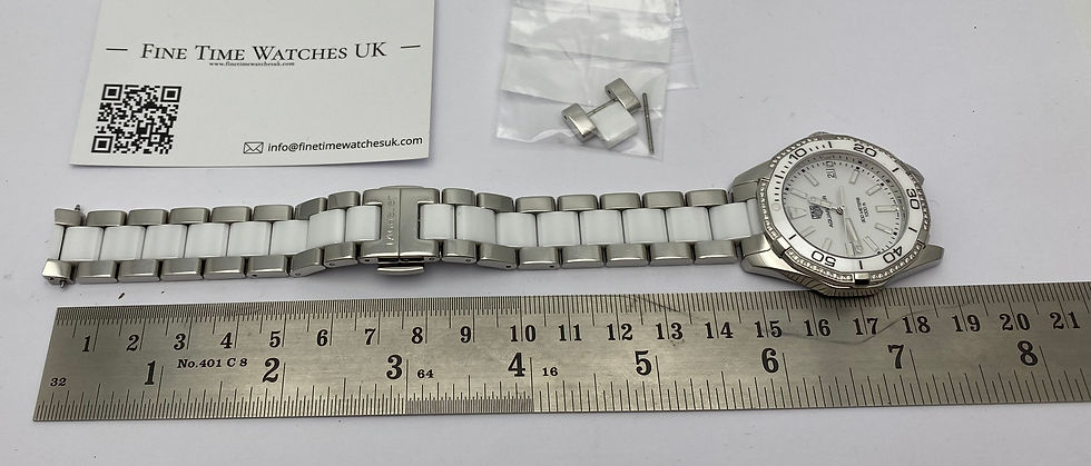 Thumbnail: Tag Heuer Aquaracer Diamond Watch White Ceramic 35mm WAY131H