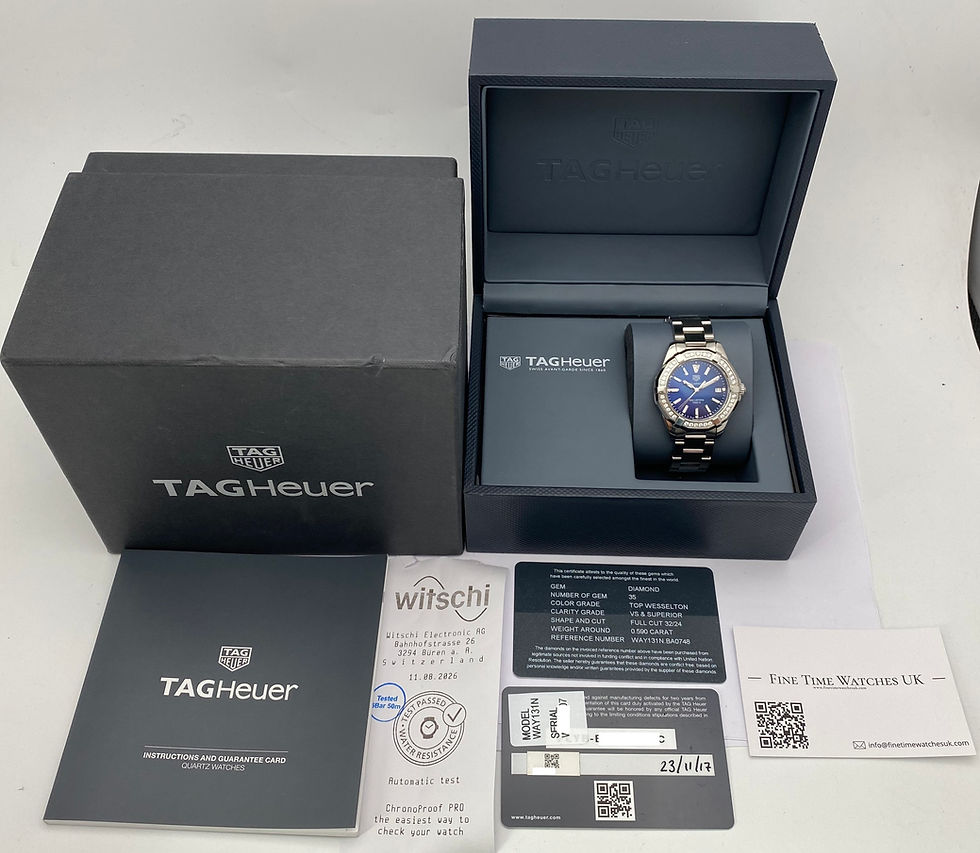 Thumbnail: Tag Heuer Aquaracer Lady Diamond Watch Blue 35mm WAY131N