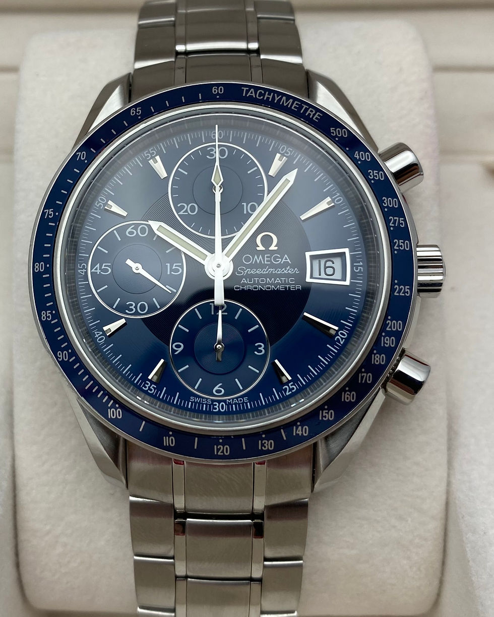 Omega Speedmaster Date Chronograph Gents Watch Blue 40mm 3212.80.00