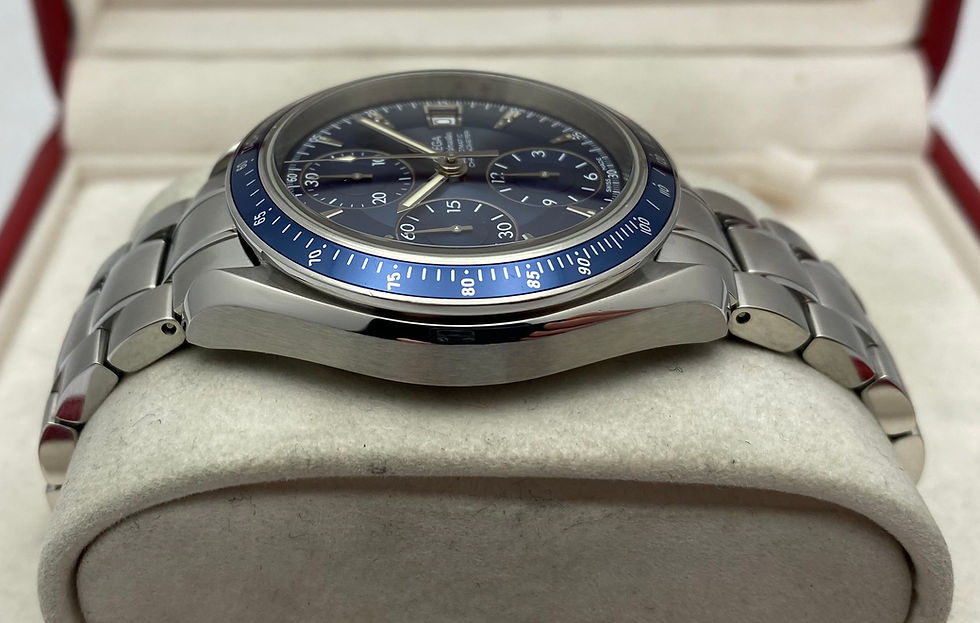 Thumbnail: Omega Speedmaster Date Chronograph Gents Watch Blue 40mm 3212.80.00