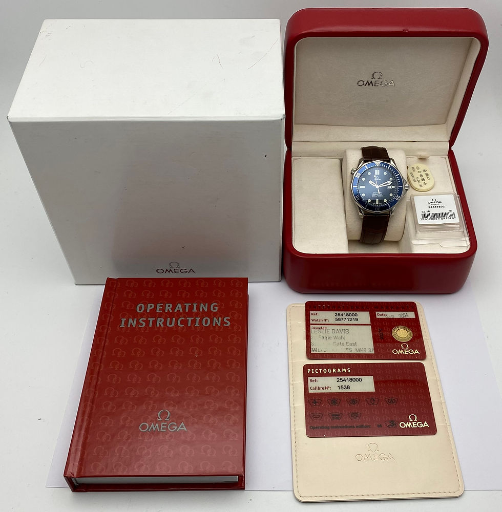 Thumbnail: *Box/Papers* Omega Seamaster Gents Bond Goldeneye Watch Blue Quartz 41mm 2541.80