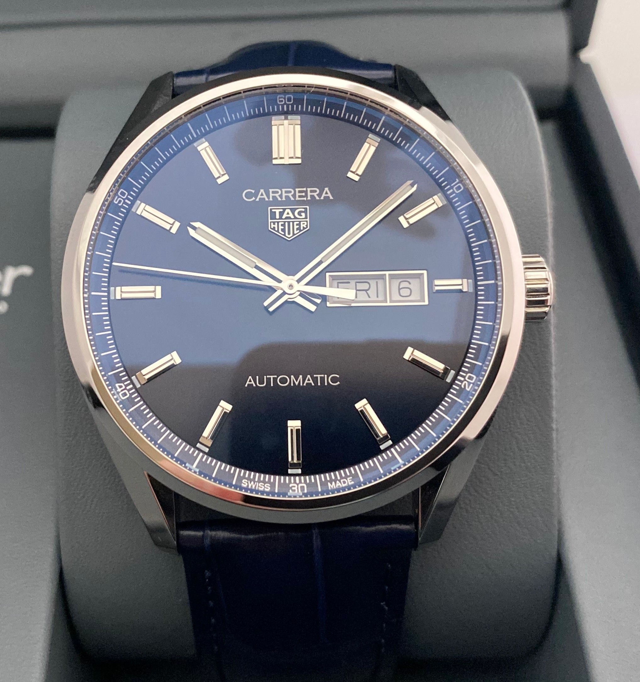 Tag Heuer Carrera Calibre 5 Day Date Watch Blue 41mm WBN2012