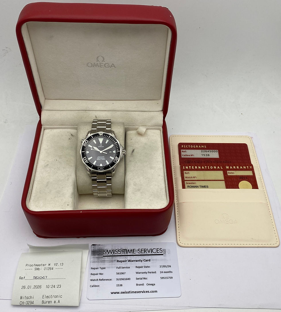 Thumbnail: *Serviced/New Bezel* Omega Seamaster Gents Watch Black Quartz 41mm 2264.50.00