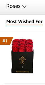 Premium Roses ranked #1 Most Wished For on Amazon.