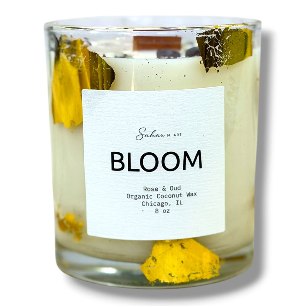 Bloom Rose & Oud Crystal Candle by Saharnart