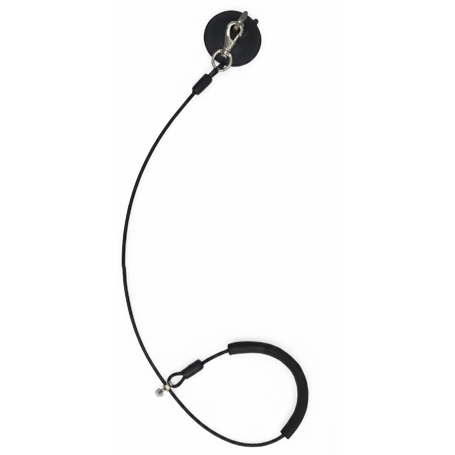 Lazo Sujeción Importado Acero con Chupas Negro 90 Cms