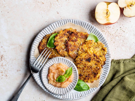 Vegane Kartoffelrösti mit Apfelmus