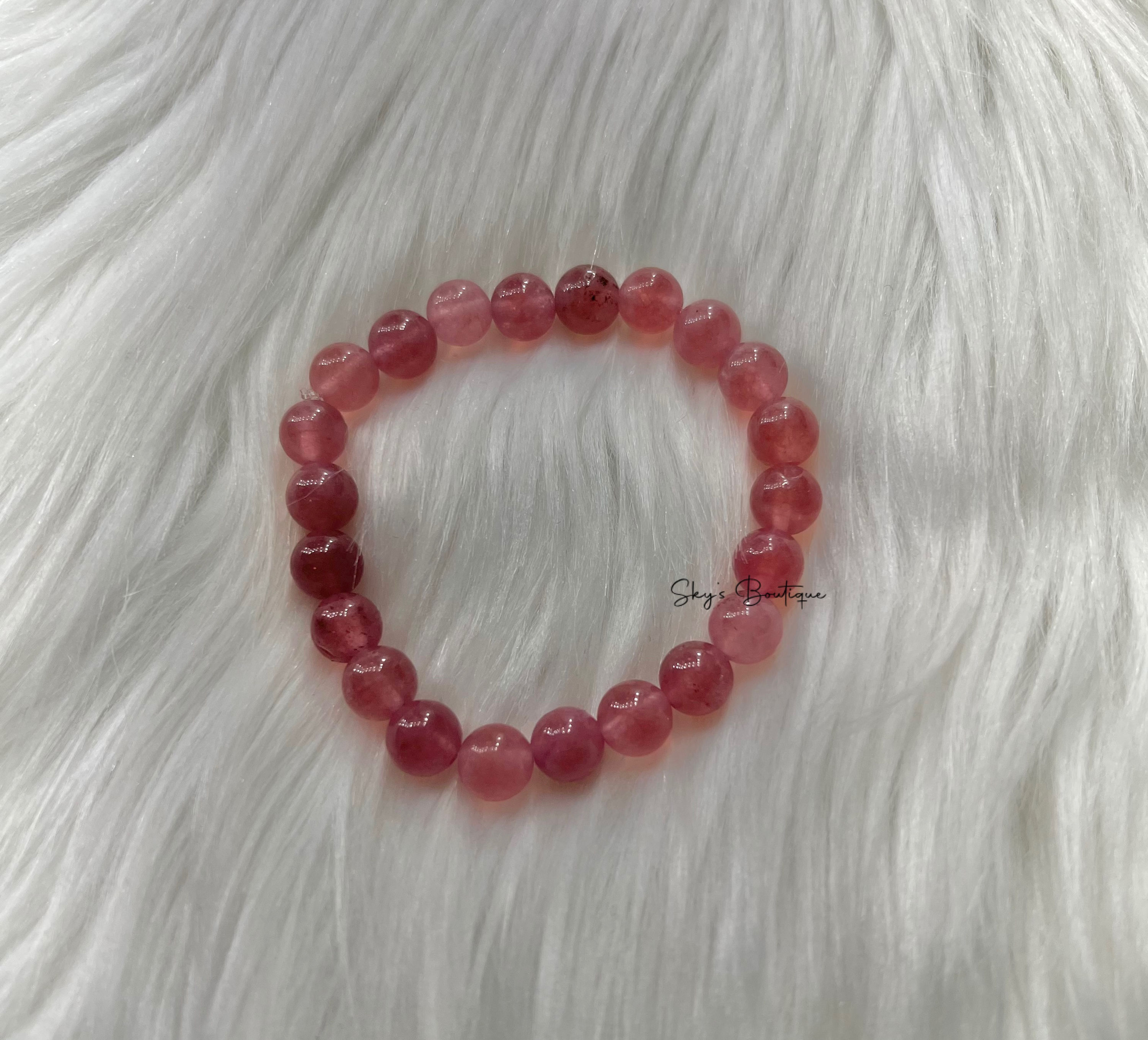 Strawberry Quartz Crystal Bracelet