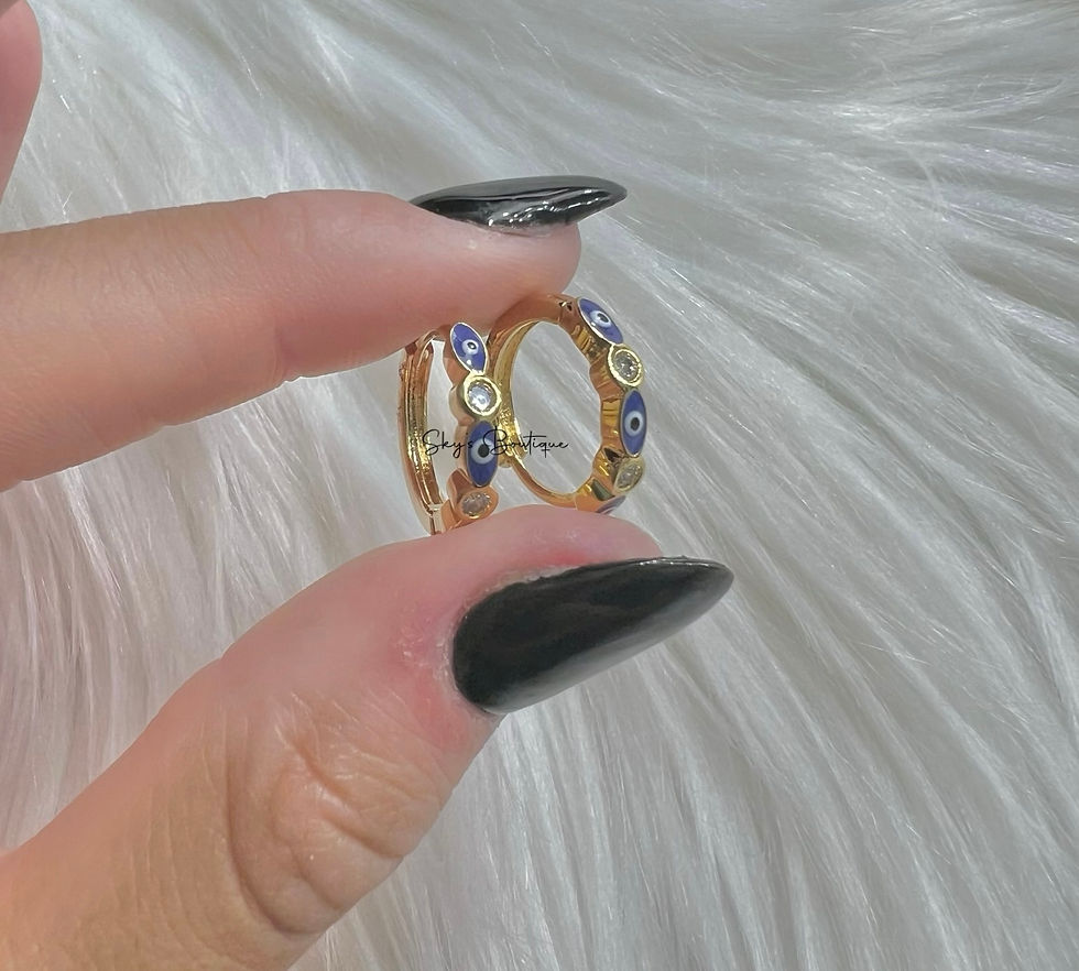 Thumbnail: Evil Eye Mini Hoop Earrings