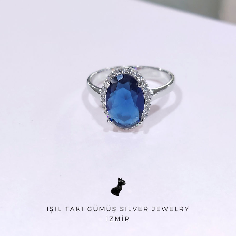 Küçük resim: Safir Blue Tektaş Yüzük