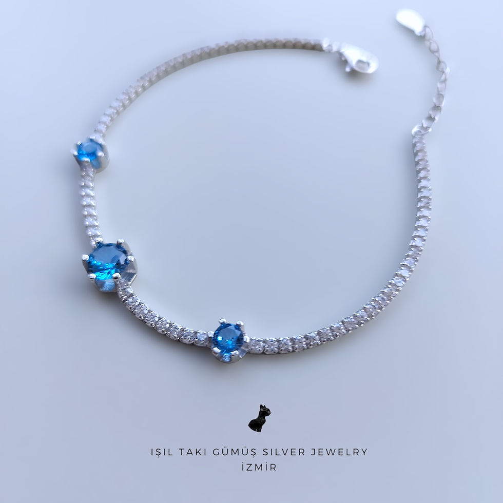 Küçük resim: Aquamarineblue Tektaş Suyolu Bileklik