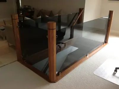 tinted glass staircase