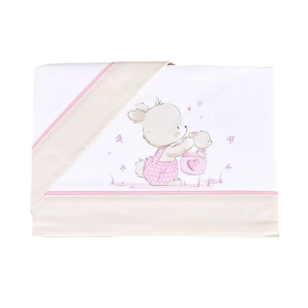 Jogo Cama Bebé Estampado Flanela Coelhinho na Cestinha REF: 0770S • SKU: 034027