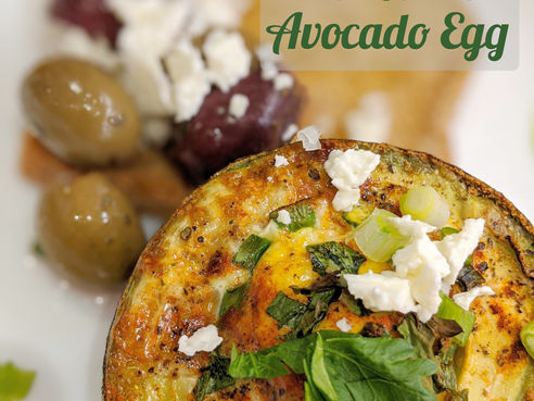 Easy Feta Baked Avocado Egg Inspired by the MedDiet Challenge