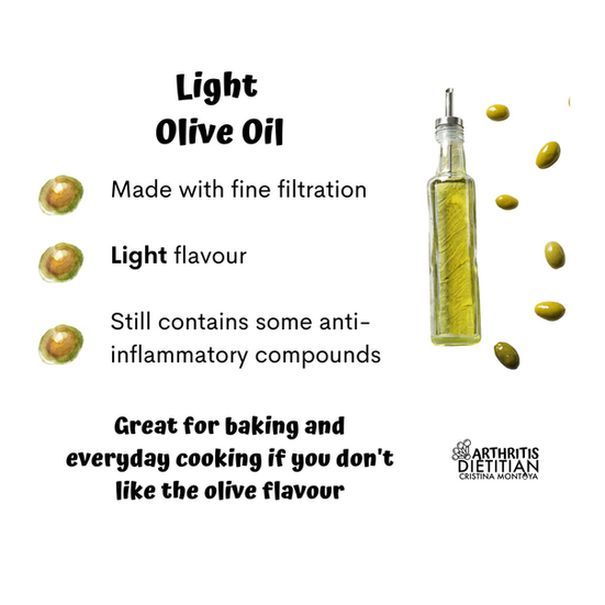 A bottle with light olive oil