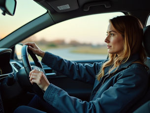 Learner driver ready for a pay per lesson driving session