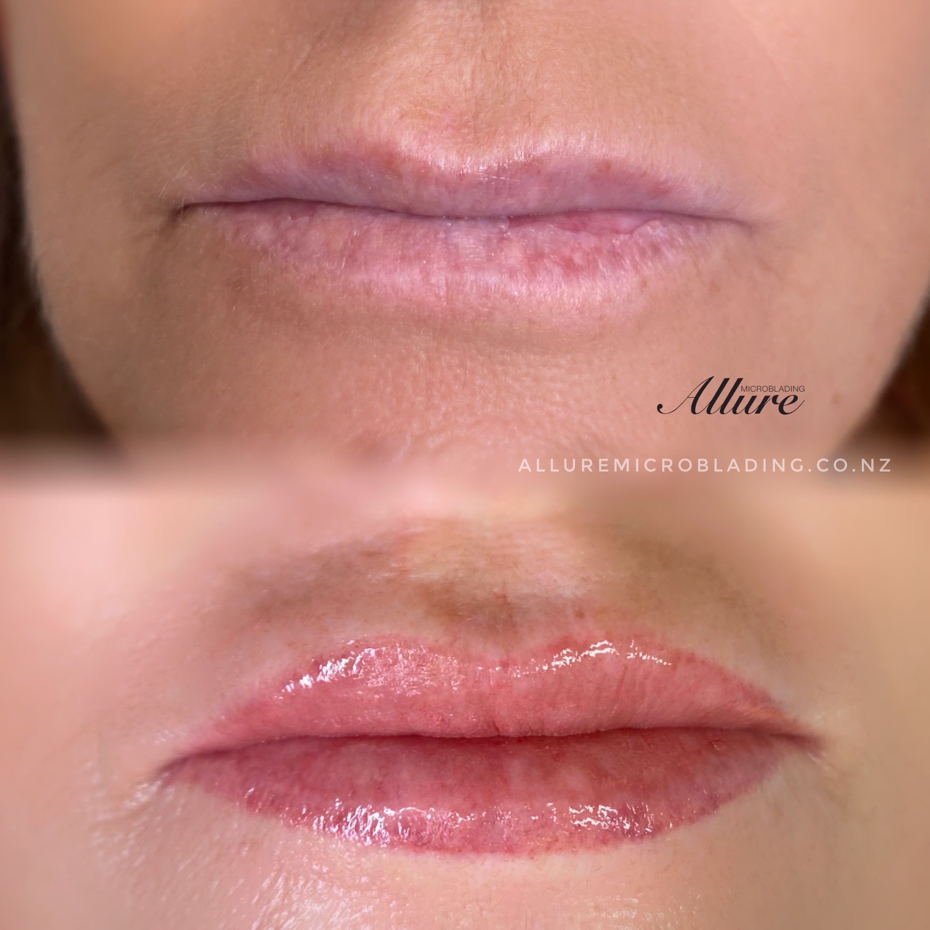 Lip Blush Tattoo before and after